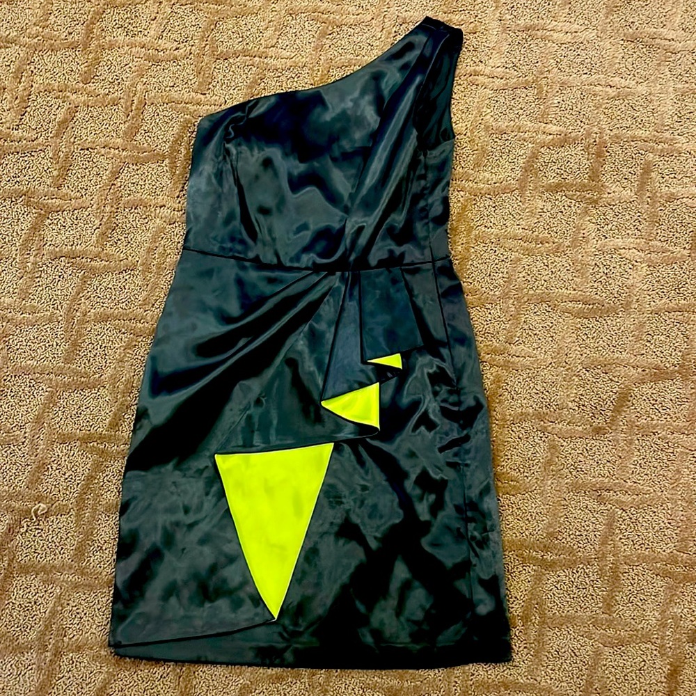 Vintage Bebe one shoulder cocktail mini dress